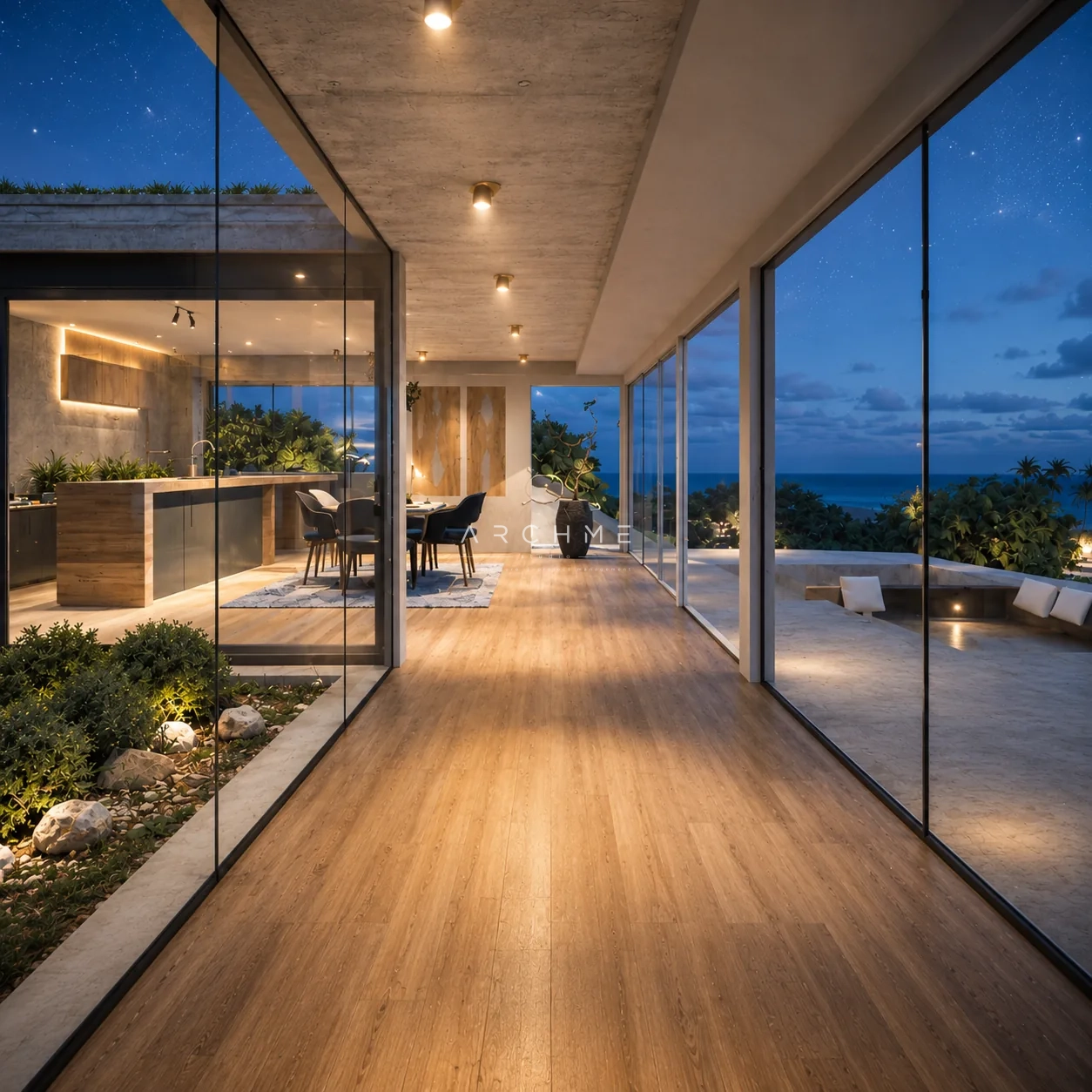 Материали и отражения в Cliff House