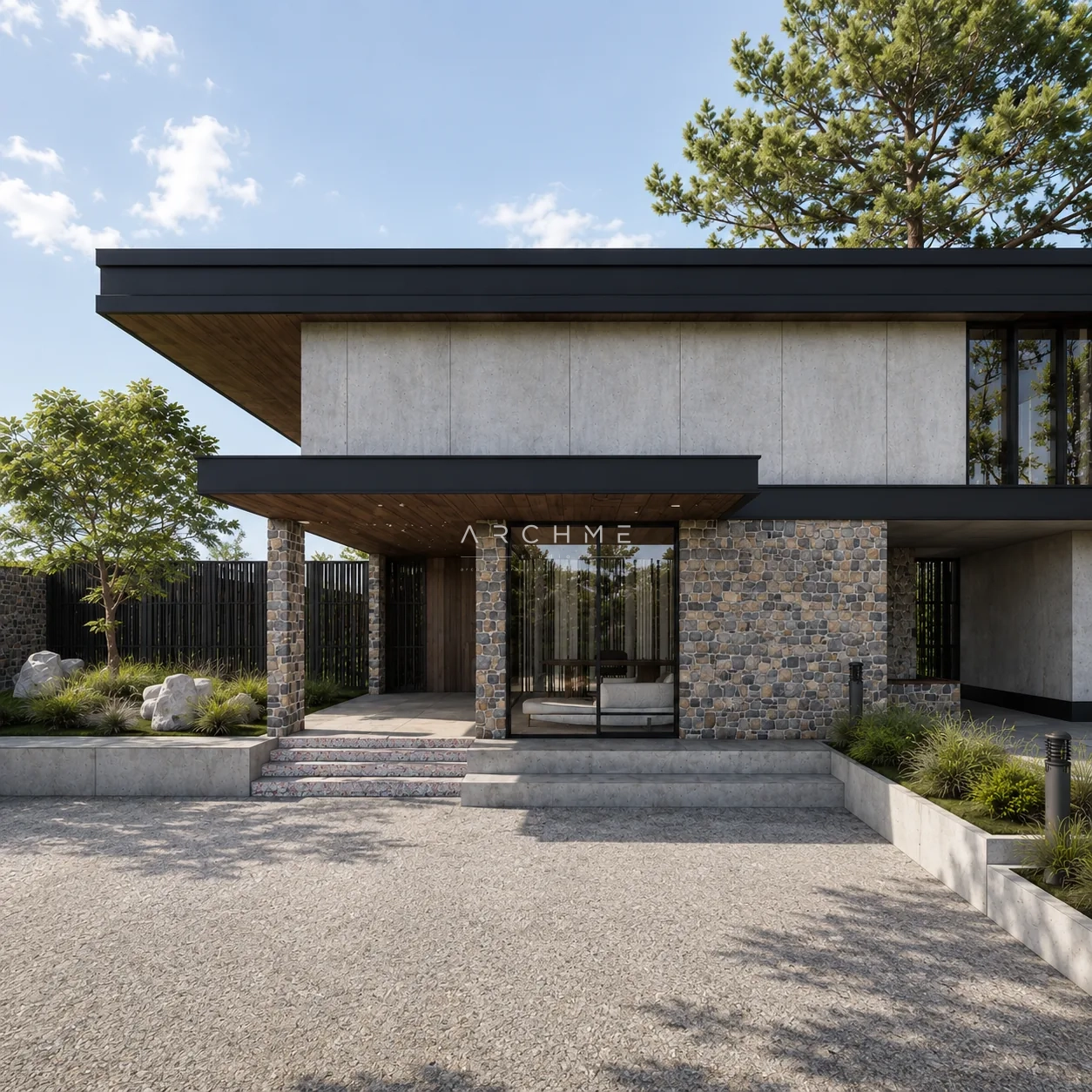 Сдържаният представителен вход на Atrium House