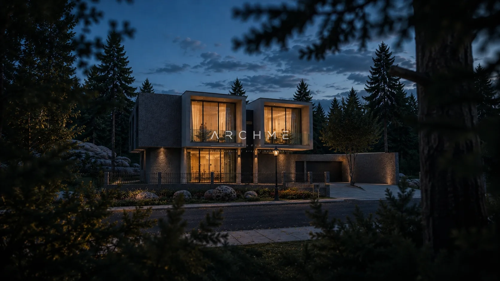 Forest Retreat House в тишината на гората вечер