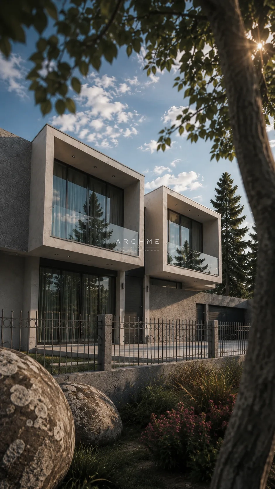 Forest Retreat House, рамкирана от съществуващите дървета
